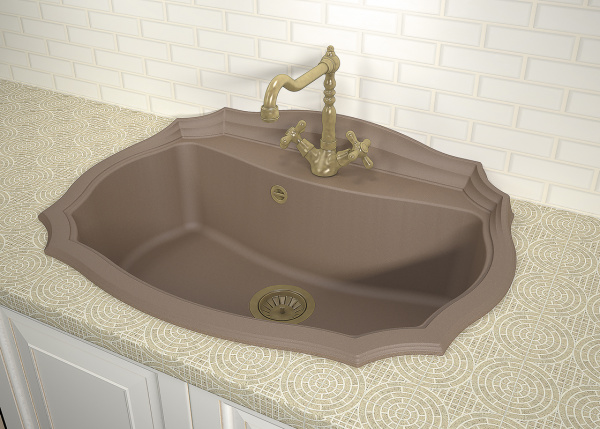 Мойка кухонная керамогранитная Florentina ЭМИЛИЯ 770 20.360.E770.201 77*55 см. жасмин