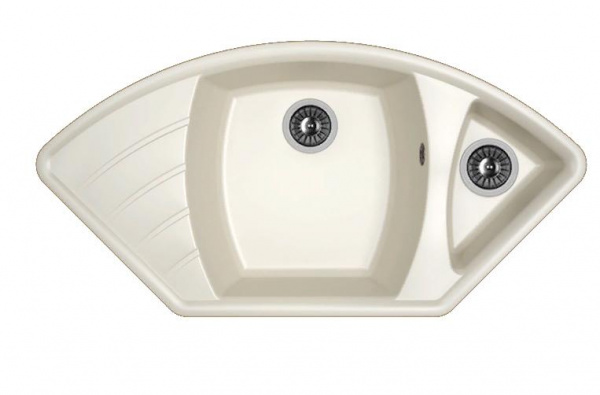 Мойка кухонная из литьевого мрамора Dr. Gans ГАБИ 25.050.E1015.401 101,5*51 см. белый