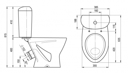 Унитаз-компакт Santeri ВЕРСИЯ 1.P401.5.S00.00B.F  