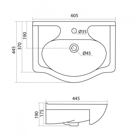 Раковина Santek СЕЛЕГЕР 1.WH11.0.268  
