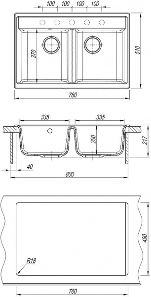 Мойка кухонная из литьевого мрамора Dr. Gans АСТРА 780 25.060.E0780.401 78*51 см. белый Мойка кухонная из литьевого мрамора Dr. Gans АСТРА 780 25.060.E0780.401 78*51 см. белый