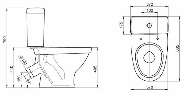 Унитаз-компакт Santeri ФОРВАРД 1.P205.2.S00.00B.F   Унитаз-компакт Santeri ФОРВАРД 1.P205.2.S00.00B.F