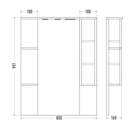 Зеркало Mirsant NEXT  80 см. 