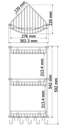 Полка угловая WasserKRAFT  K-1233  