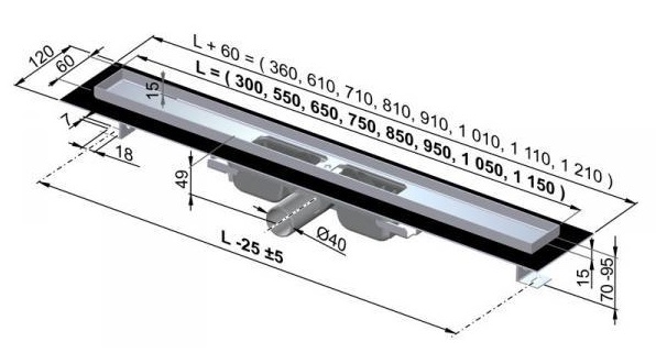 Душевой канал Alcaplast  APZ101-300   Душевой канал Alcaplast  APZ101-300