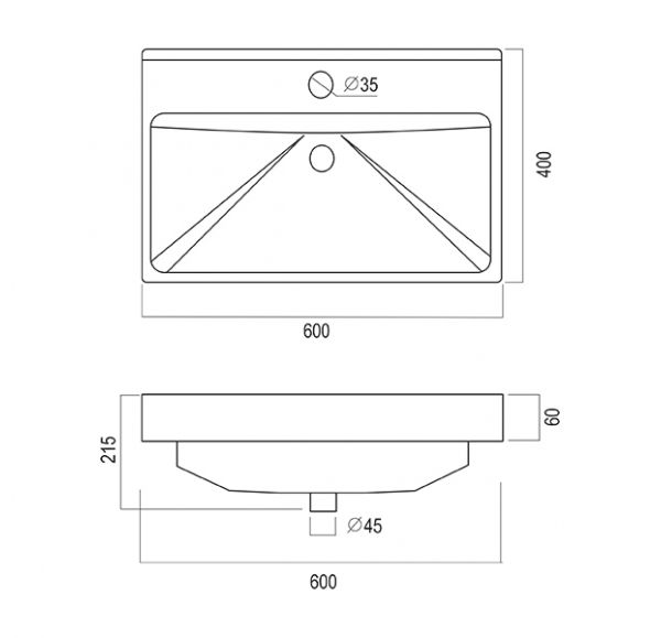 Тумба под раковину Mirsant QUADRO  60 см. 