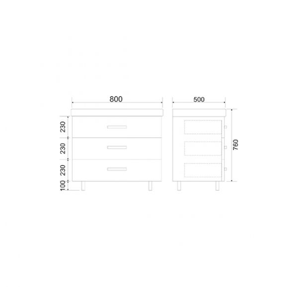 Тумба под раковину Mirsant FUJI  80 см. 