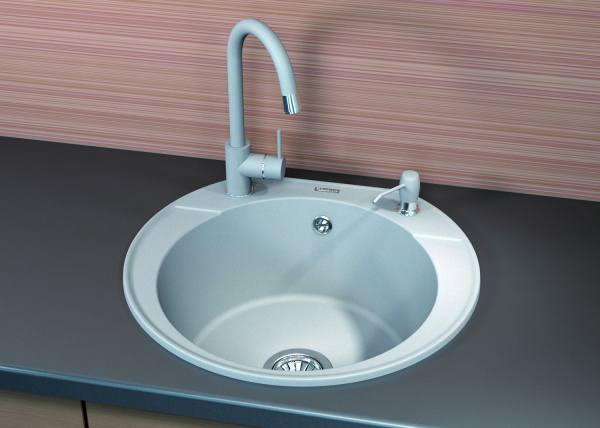 Мойка кухонная керамогранитная Florentina ЭЛЬБА 20.145.C0555.102 55,5*51 см. черный