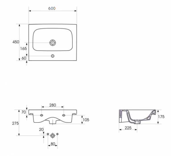 Раковина Cersanit MODUO S-UM-MOD60/1 60 